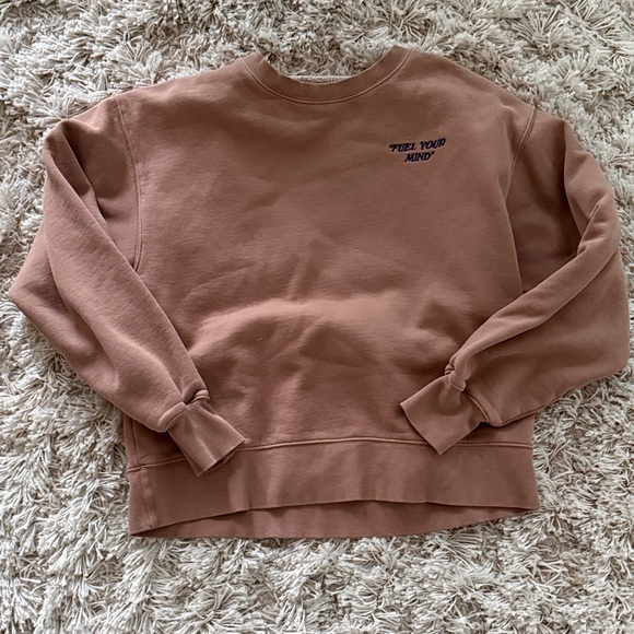 Aritzia Tops - Aritzia Brown Fuel Your Mind Crewneck Sweater